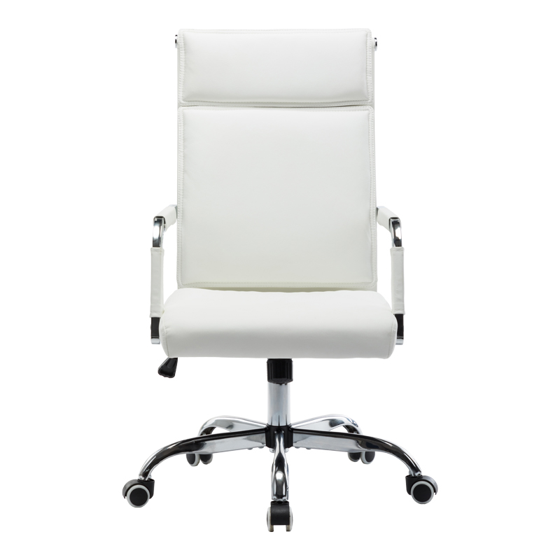 Karrige zyre ekzekutive Mavel pakoworld PU në nuancë të bardhë 55x62x100-110cm