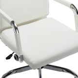 Karrige zyre ekzekutive Mavel pakoworld PU në nuancë të bardhë 55x62x100-110cm