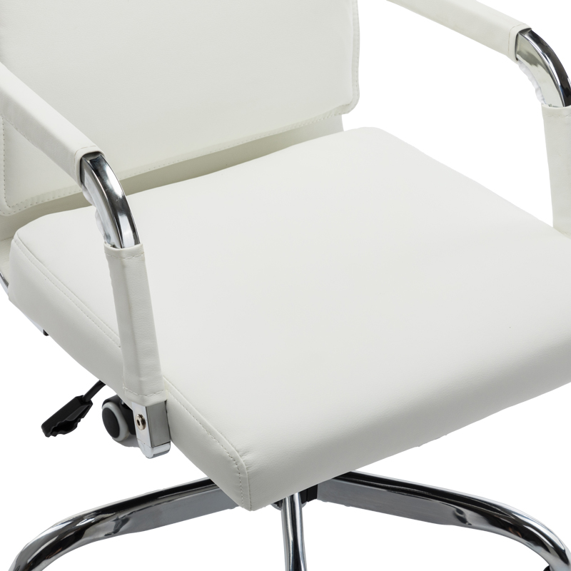 Karrige zyre ekzekutive Mavel pakoworld PU në nuancë të bardhë 55x62x100-110cm