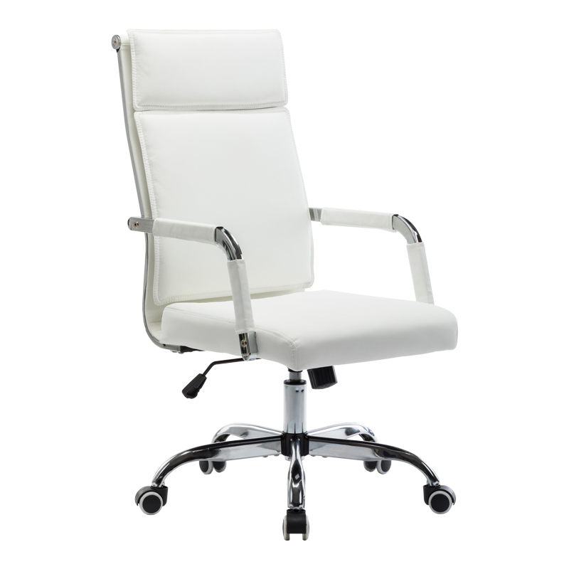 Karrige zyre ekzekutive Mavel pakoworld PU në nuancë të bardhë 55x62x100-110cm