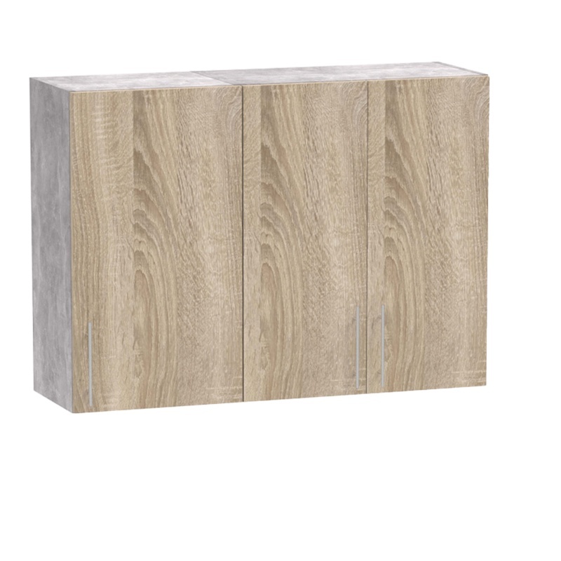 Njësi kuzhine Festa I pakoworld melamine në ngjyrë SONOMA dhe banak kuzhine në ngjyrë gri të lehtë 100x60x85cm