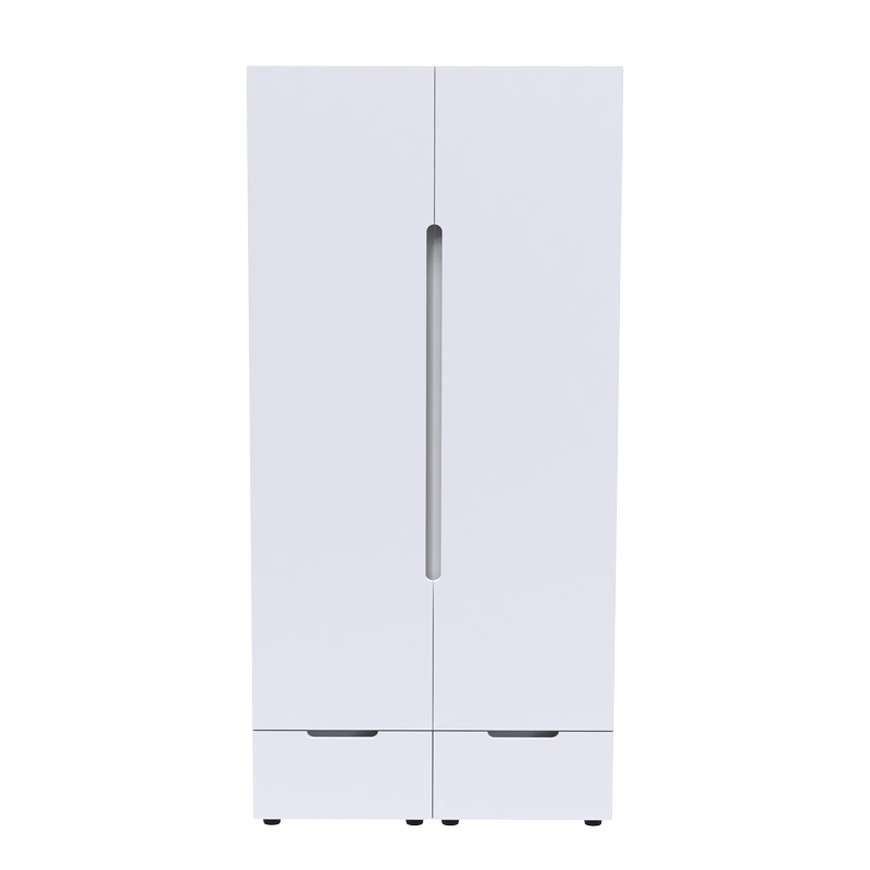 Dollap i dyfishtë Afina pakoworld mdf në ngjyrë të bardhë me shkëlqim 100x57x213cm