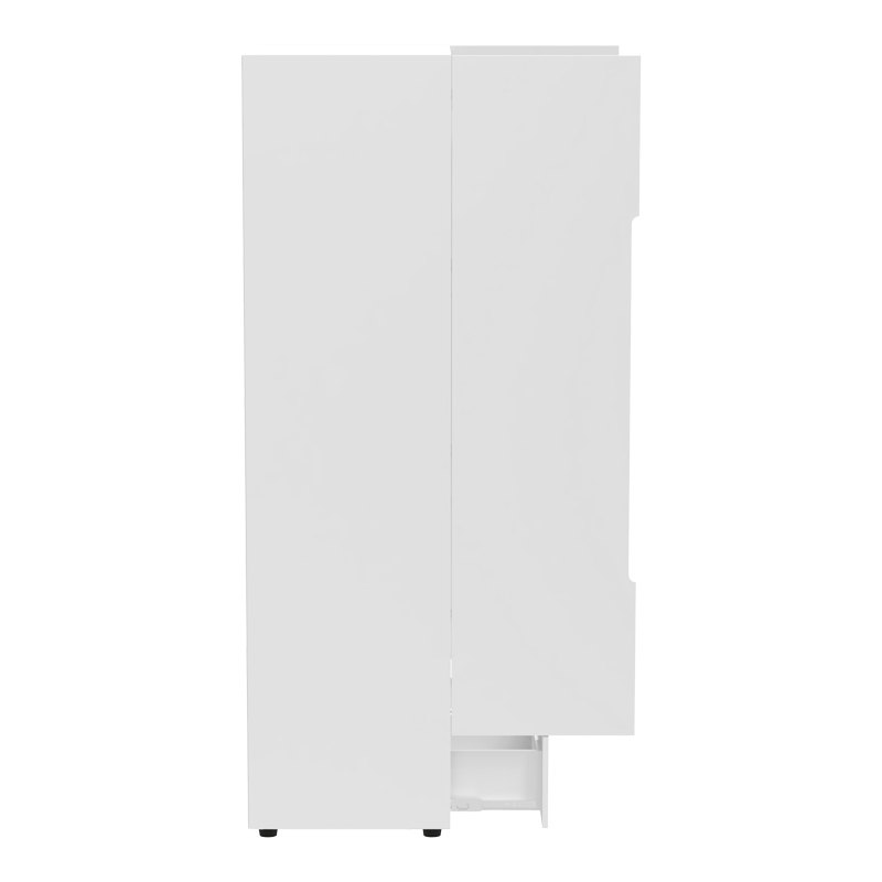 Dollap i dyfishtë Afina pakoworld mdf në ngjyrë të bardhë me shkëlqim 100x57x213cm