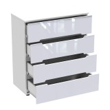 Komodinë Afina pakoworld mdf në ngjyrë të bardhë me shkëlqim 90x44x101cm