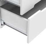 Komodinë Afina pakoworld mdf në ngjyrë të bardhë me shkëlqim 90x44x101cm