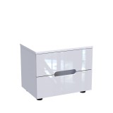 Komodinë Afina pakoworld mdf në ngjyrë të bardhë me shkëlqim 50x35x41cm