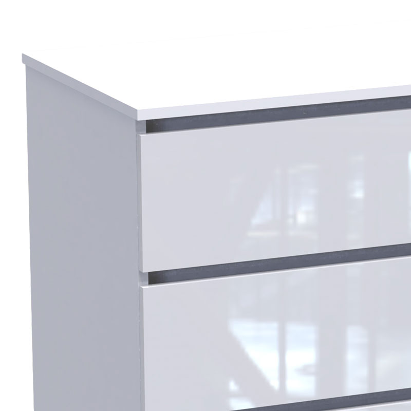 Komodinë Dicama pakoworld mdf në ngjyrë të bardhë 90x47x101cm
