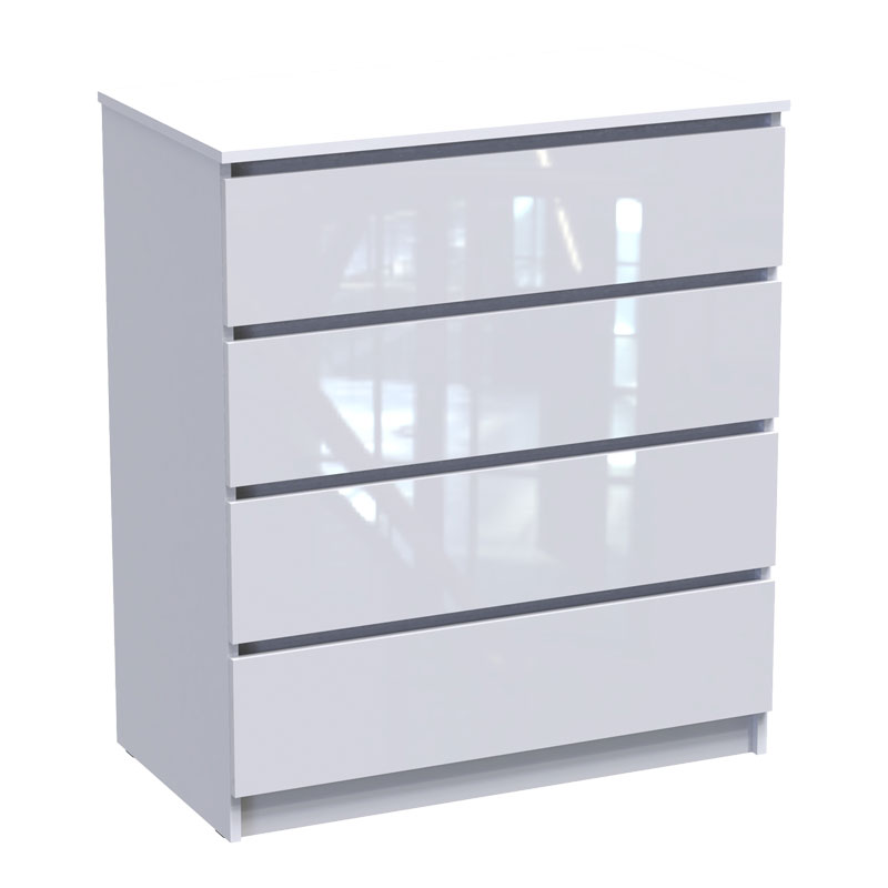 Komodinë Dicama pakoworld mdf në ngjyrë të bardhë 90x47x101cm