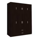 Dollap Royal pakoworld me katër dyer me sirtarë në nuancë wenge 200x58x230cm