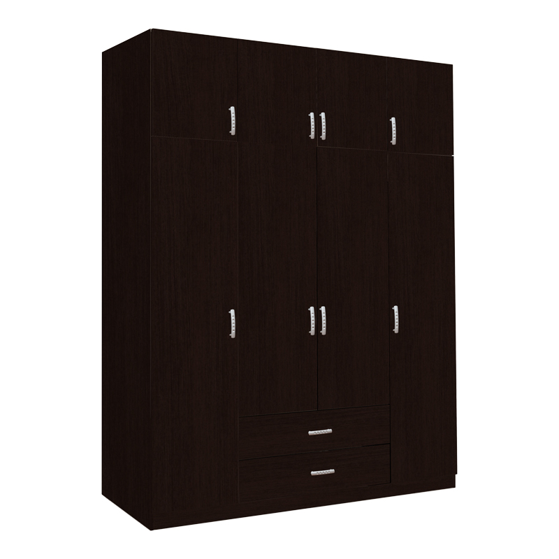 Dollap Royal pakoworld me katër dyer me sirtarë në nuancë wenge 200x58x230cm