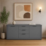 Komodinë Doha pakoworld në ngjyrë gri të errët 180x45x80.5cm