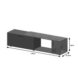Kompleks dhome ndenjeje Poelfy pakoworld në ngjyrë gri e errët-lisi 170x37.5x42cm