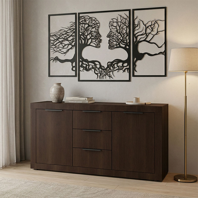 Bufe Doha pakoworld në ngjyrë WENGE 150x45x80.5cm