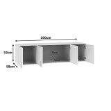 Dollap katër-kanatësh Royal pakoworld loft i bardhë 200x58x53cm