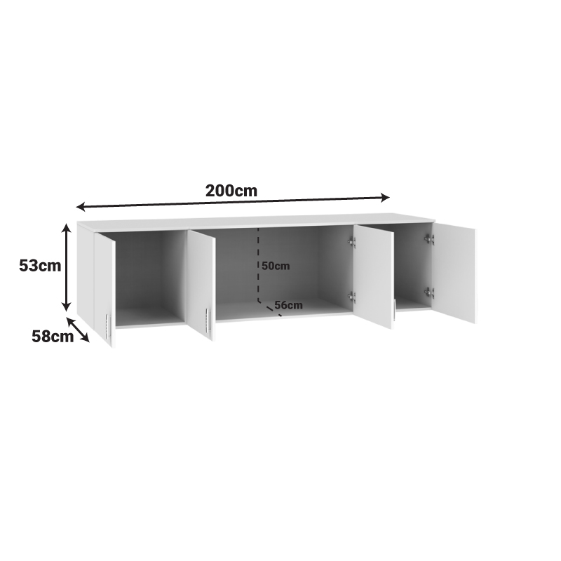 Dollap katër-kanatësh Royal pakoworld loft wenge 200x58x53cm