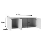 Dollap Royal pakoworld me tre dyer loft i bardhë 150x58x53cm