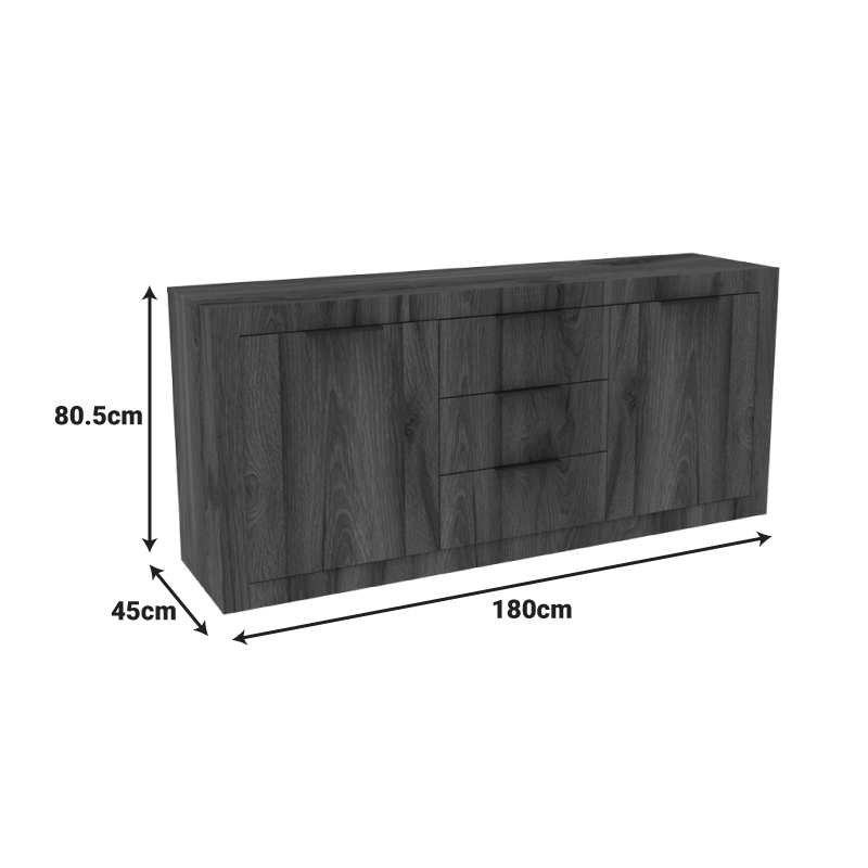 Komodinë Doha pakoworld arrë me OAK 180x45x80.5cm