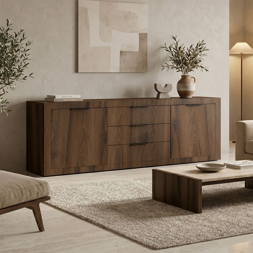 Bufet Doha pakoworld arrë me OAK 210x45x80.5cm