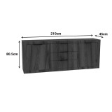 Bufet Doha pakoworld arrë me OAK 210x45x80.5cm