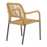 Fotel alumini Norture pakoworld i palosshëm kornizë antracit-rattan natyral 57x63x82cm