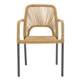 Fotel alumini Norture pakoworld i palosshëm kornizë antracit-rattan natyral 57x63x82cm