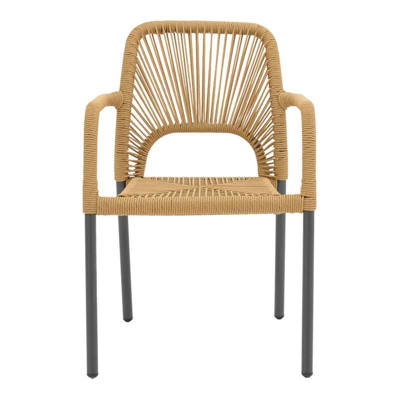 Fotel alumini Norture pakoworld i palosshëm kornizë antracit-rattan natyral 57x63x82cm