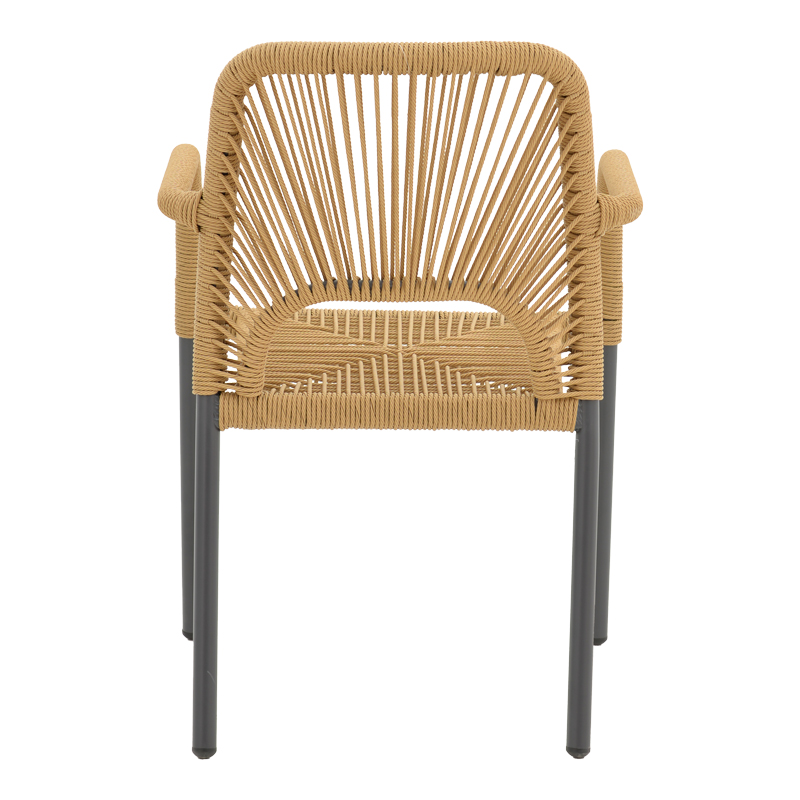 Fotel alumini Norture pakoworld i palosshëm kornizë antracit-rattan natyral 57x63x82cm
