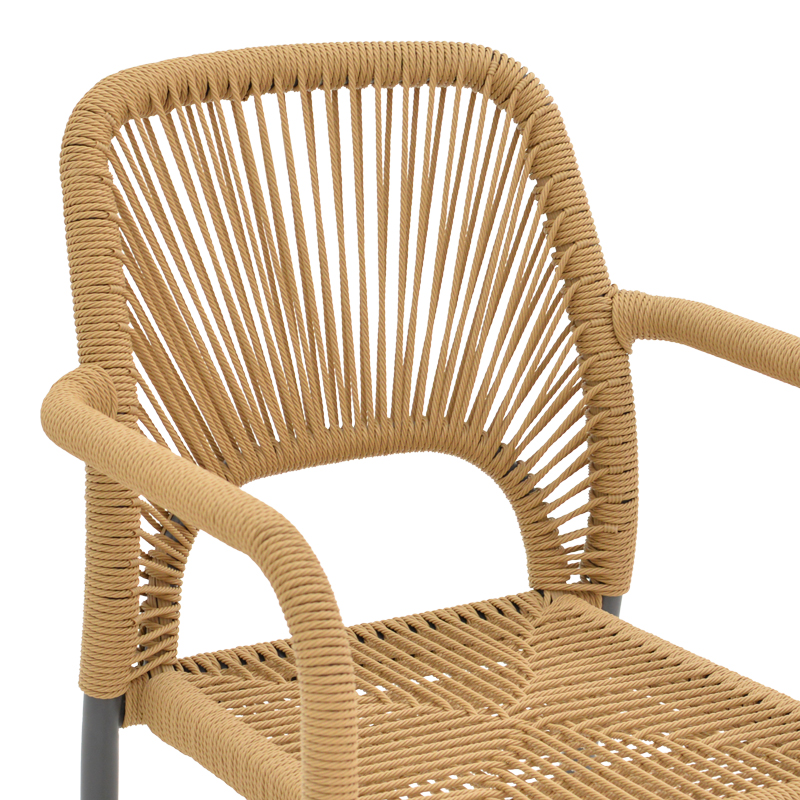 Fotel alumini Norture pakoworld i palosshëm kornizë antracit-rattan natyral 57x63x82cm