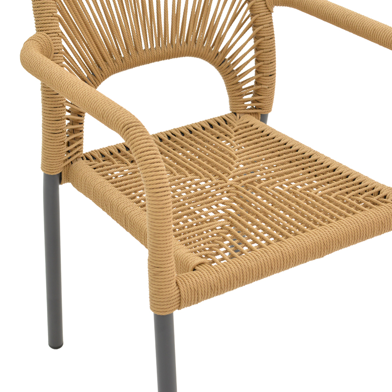 Fotel alumini Norture pakoworld i palosshëm kornizë antracit-rattan natyral 57x63x82cm