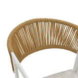 Kolltuk alumini Glisten pakoworld i grumbullueshëm kornizë e bardhë-tekstilen rattan natyral 58x56x82cm