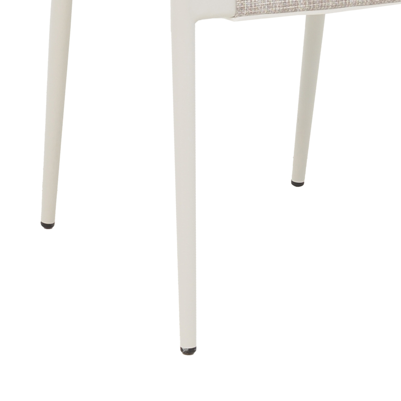 Karrige alumini Elation pakoworld e palosshme, kornizë e bardhë-tekstil dhe rattan në ngjyrë natyrale 56x52x76cm