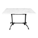 Tavolinë mermeri Zosal pakoworld hekur i derdhur në nuancë të bardhë-zezë 110x70x71.8cm