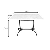Tavolinë mermeri Zosal pakoworld hekur i derdhur në nuancë të bardhë-zezë 110x70x71.8cm