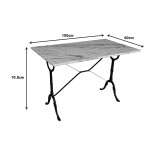 Tavolinë mermeri Weiber pakoworld hekur i derdhur në nuancë të bardhë-zi 100x60x70.8cm