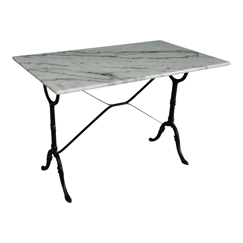 Tavolinë mermeri Weiber pakoworld hekur i derdhur në nuancë të bardhë-zi 100x60x70.8cm
