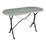 Tavolinë mermeri Baluta pakoworld hekur i derdhur në nuancë të bardhë-zi 120x60x70.8cm