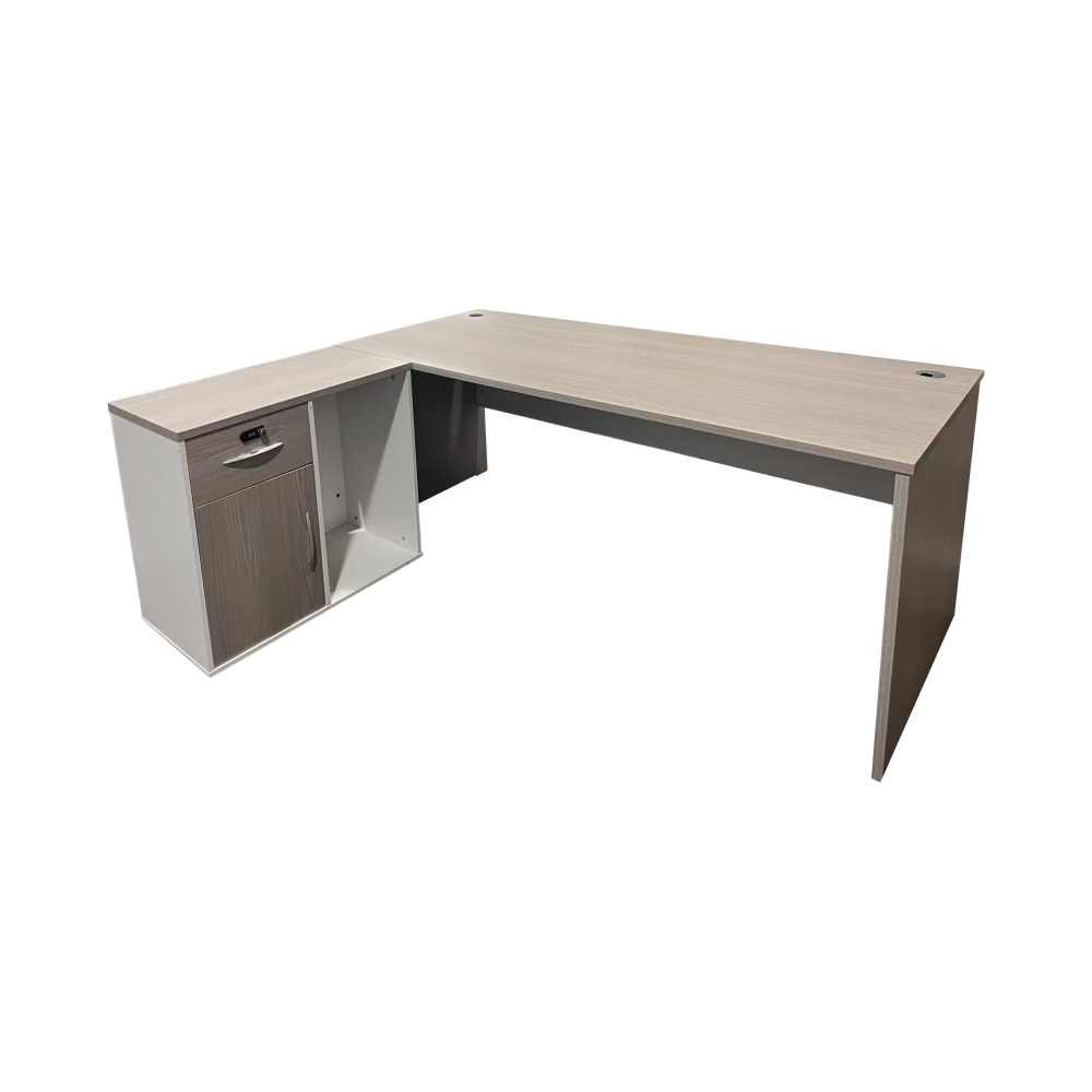 Tavolinë pune profesionale këndore Armadi pakoworld në SONOMA-e bardhë 180x80x75cm