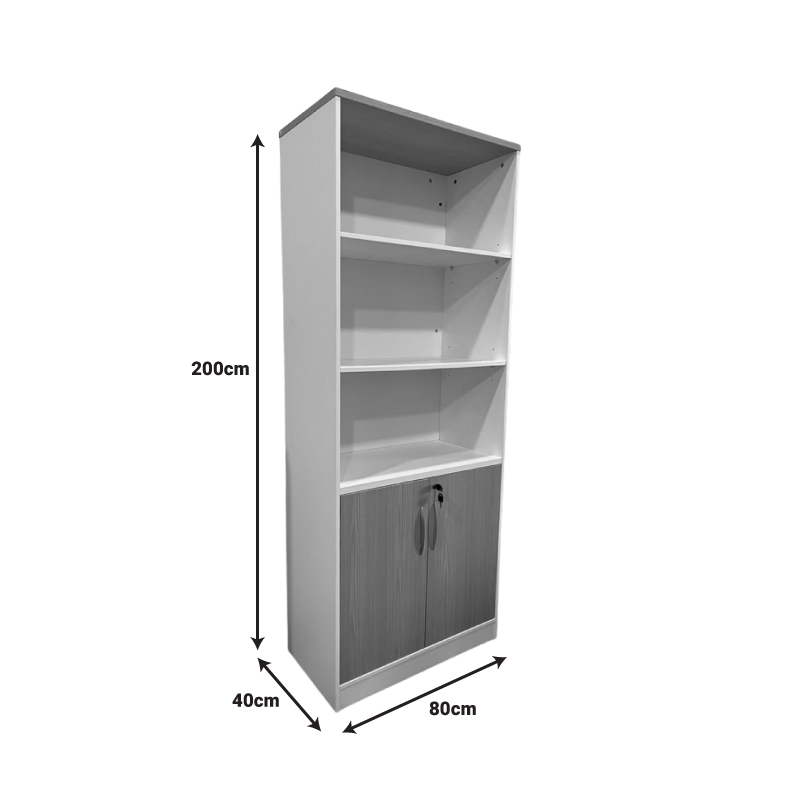 Bibliotekë zyre Armadi pakoworld në ngjyrë SONOMA-bardhë 80x40x200cm