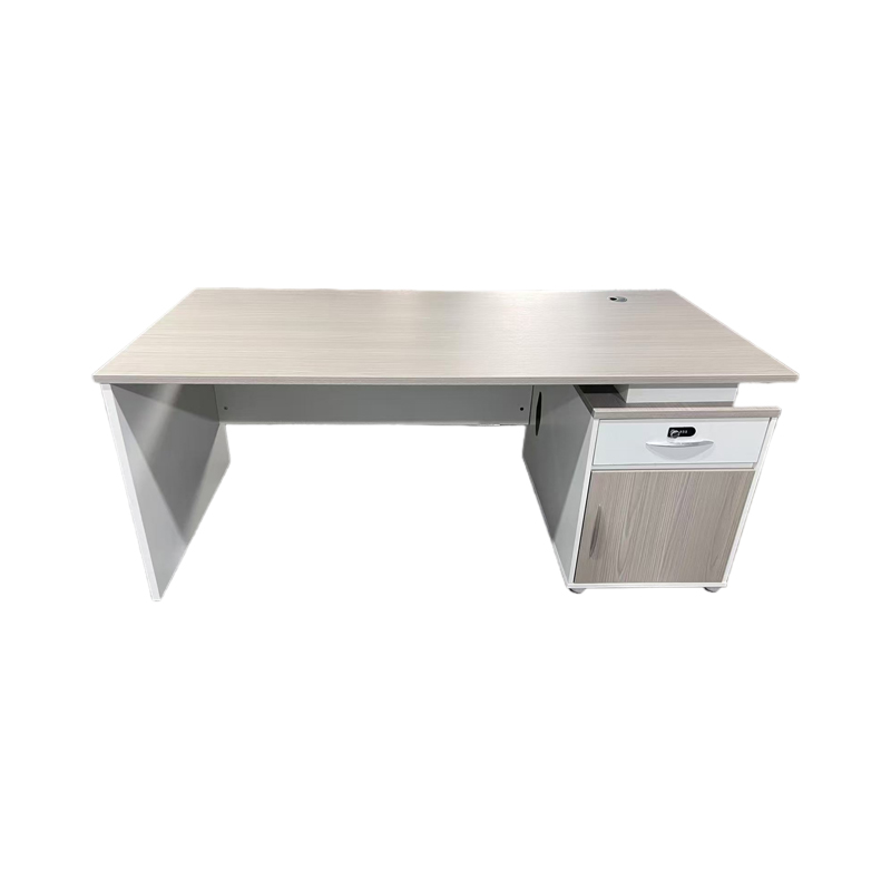 Tavolinë pune Armadi me kabinet pakoworld në sonoma-bardhë 140x70x75cm