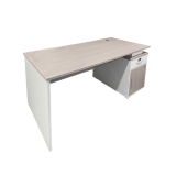 Tavolinë pune Armadi me kabinet pakoworld në sonoma-bardhë 140x70x75cm