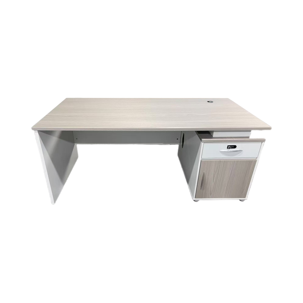 Tavolinë pune Armadi me kabinet pakoworld në sonoma-bardhë 140x70x75cm