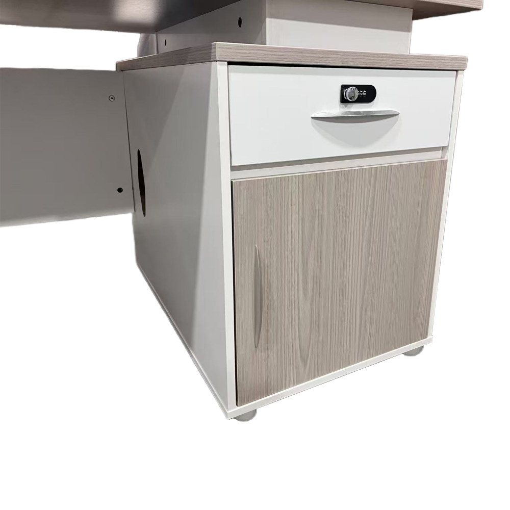 Tavolinë pune Armadi me kabinet pakoworld në sonoma-bardhë 140x70x75cm