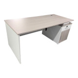 Tavolinë pune Armadi me kabinet pakoworld në sonoma-bardhë 180x80x75cm