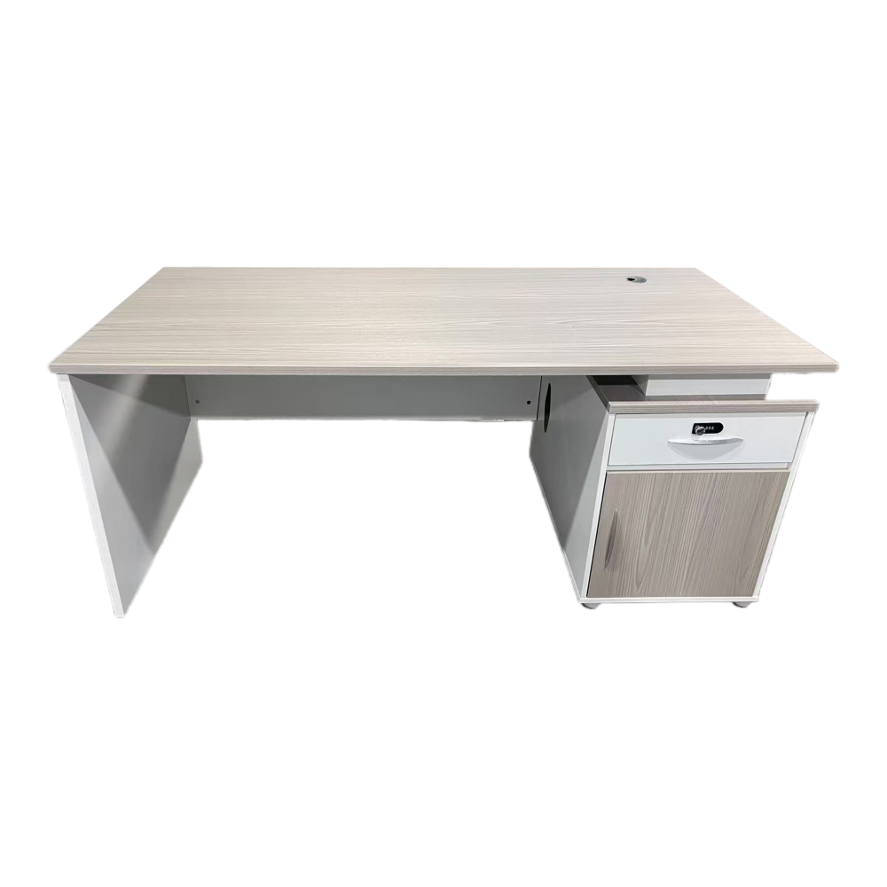 Tavolinë pune Armadi me kabinet pakoworld në sonoma-bardhë 180x80x75cm