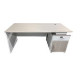 Tavolinë pune Armadi me kabinet pakoworld në sonoma-bardhë 180x80x75cm