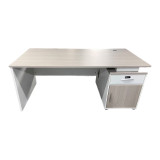 Tavolinë pune Armadi me kabinet pakoworld në sonoma-bardhë 180x80x75cm
