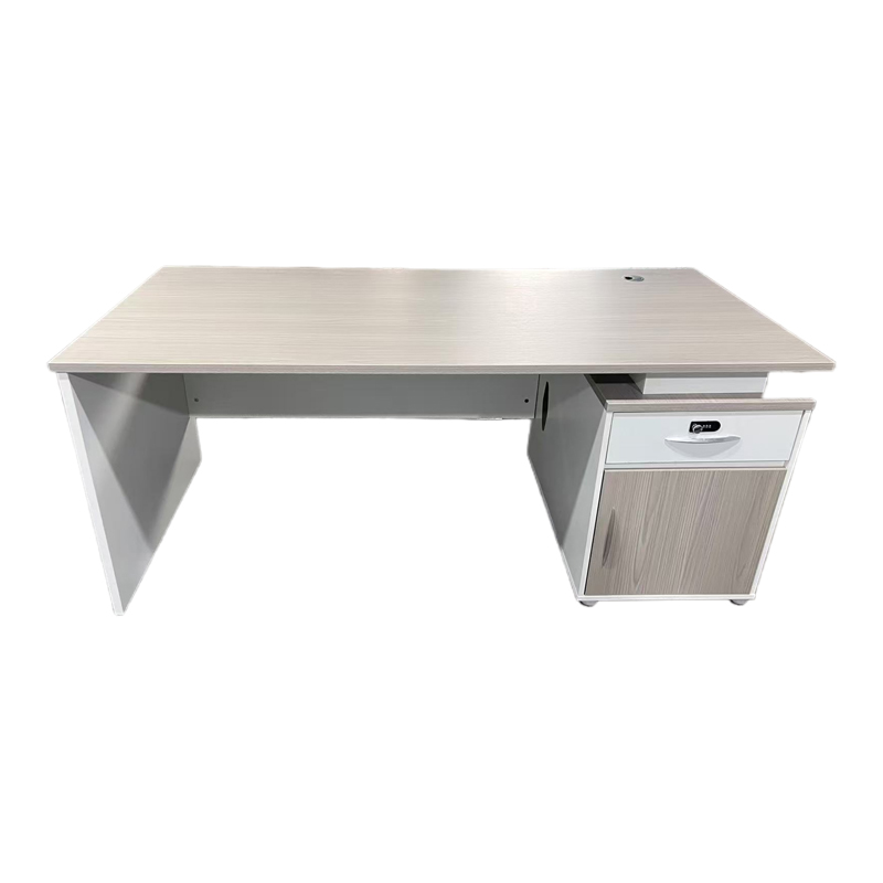 Tavolinë pune Armadi me kabinet pakoworld në sonoma-bardhë 180x80x75cm
