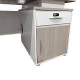 Tavolinë pune Armadi me kabinet pakoworld në sonoma-bardhë 180x80x75cm