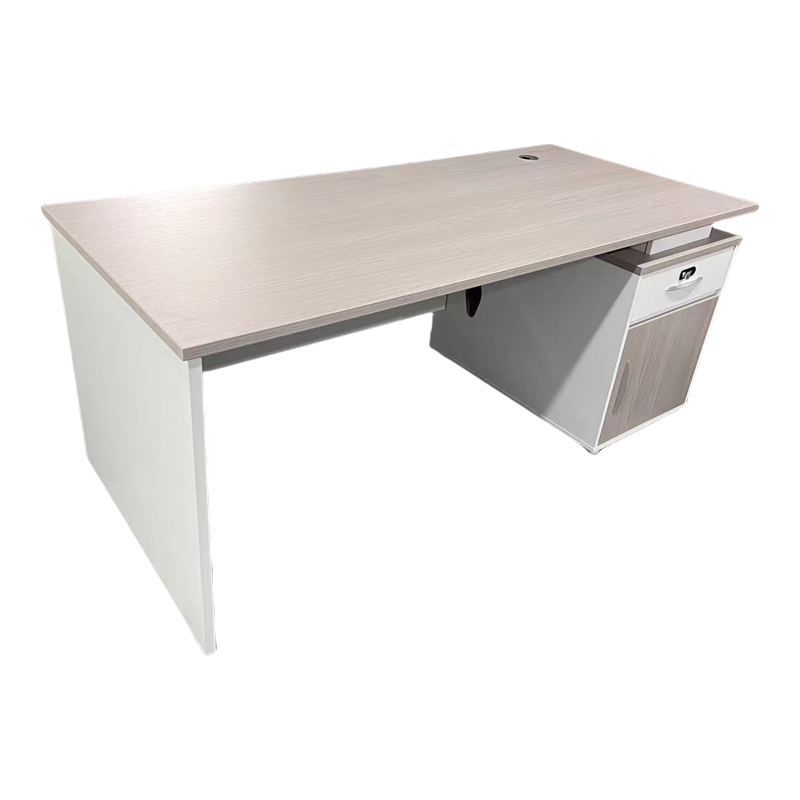 Tavolinë pune Armadi me kabinet pakoworld në sonoma-bardhë 180x80x75cm