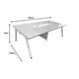 Tavolinë konference Armadi pakoworld në nuancë sonoma-bardhë 200x120x75cm